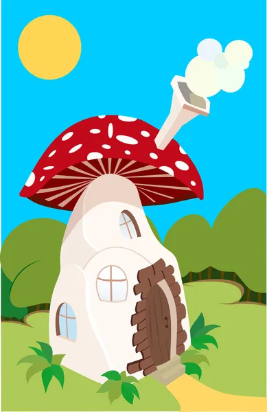 stock vector Beautiful mushroom - the house