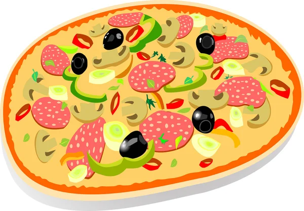 Піца ізольований вектор ілюстрації — стоковий вектор
