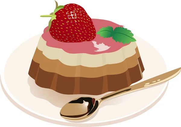Strawberry dessert — Stock Vector