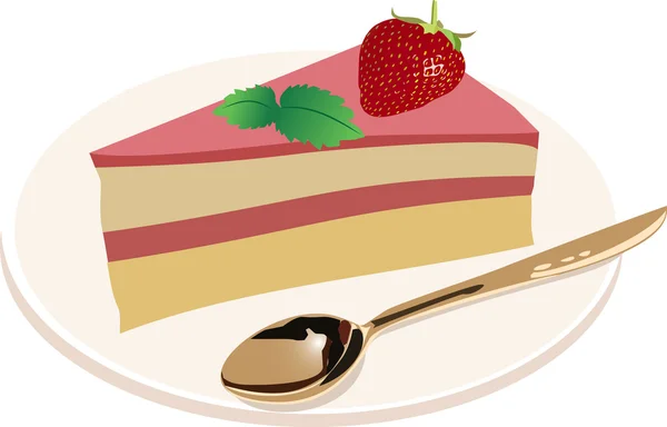 Клубничный торт — стоковый вектор