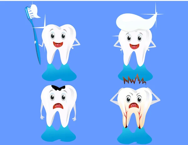 Varianti dei denti umani — Vettoriale Stock