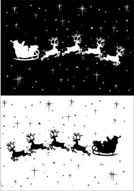 Santa Claus driving in a sledge clipart