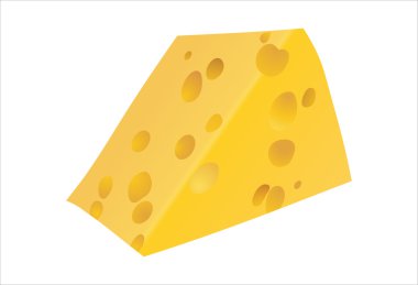 parça sarı gözenekli peynir yemek delikli - vektör