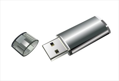 USB flash Bellekler izole kırpma yolu ile beyaz zemin üzerinde.