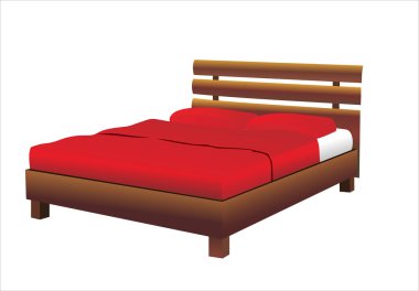 Bed. Isolated vector