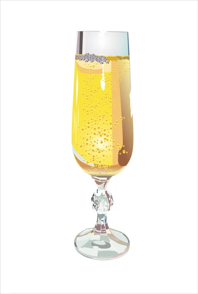Glas champagne, vector geïllustreerd — Stockvector