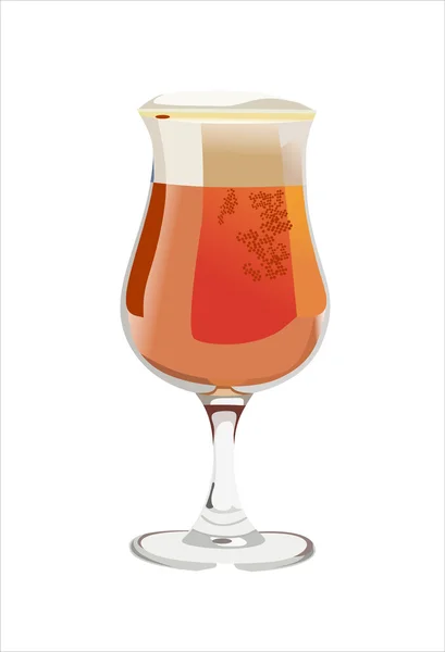 Glas mit Bier auf weißem Hintergrund — Stockvektor