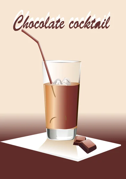 Cocktail de chocolate . — Vetor de Stock
