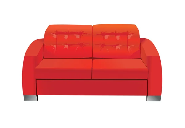 Червоний диван на білому фоні — стоковий вектор