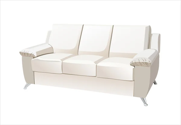 Белый диван на белом фоне . — стоковый вектор