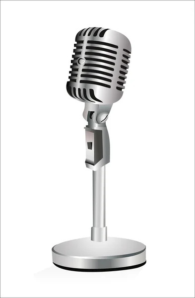 Retro mikrofon üzerinde beyaz izole. vektör — Stok Vektör