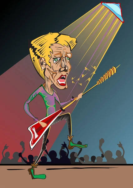 Musicien rock jouant de la guitare . — Image vectorielle