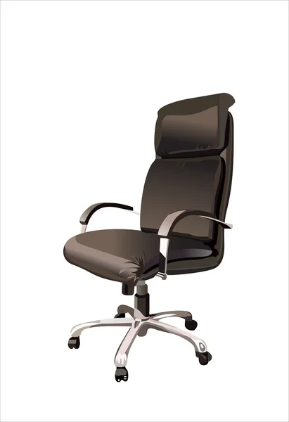 하얀 배경에 격리 된 검은 사무실 안락 의자. — 스톡 벡터