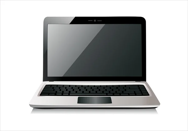 Laptop izole beyaz, vektör — Stok Vektör