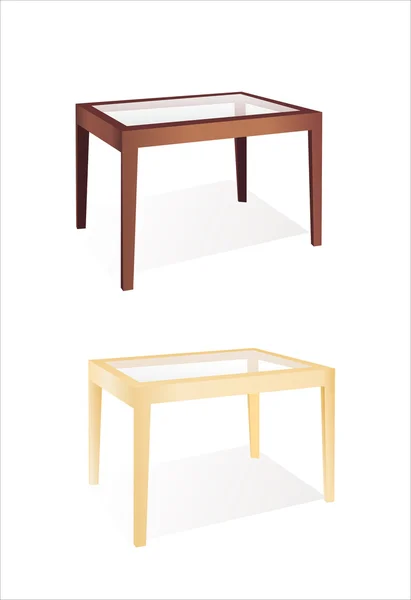 Table basse bois foncé isolé sur blanc . — Image vectorielle