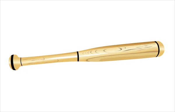 Närbild på baseball bat isolerad på vit bakgrund med — Stock vektor