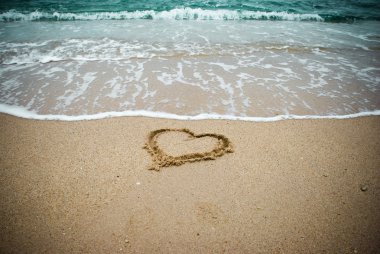 Heart on the sand clipart