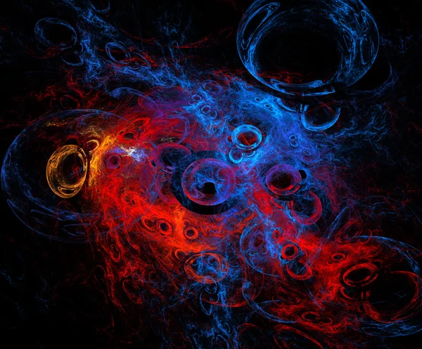 Soyut bir bubbles ve alan hücrelerde — Stok fotoğraf
