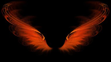 Red flame wings clipart