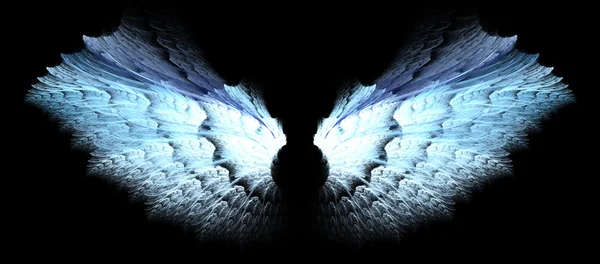 Srebrny i niebieski anioł skrzydła — Zdjęcie stockowe