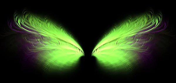 Зеленые и желтые волнистые крылья — стоковое фото