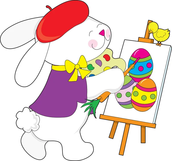 Λαγουδάκι ζωγραφική αυγό — Φωτογραφία Αρχείου
