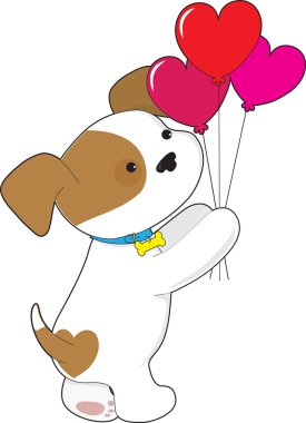 Cute Puppy Balloons clipart