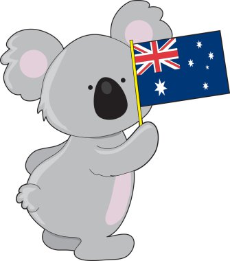 Koala Australian Flag clipart