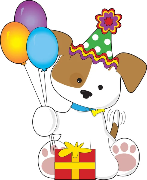 Cute Puppy Birthday — Stock Vector