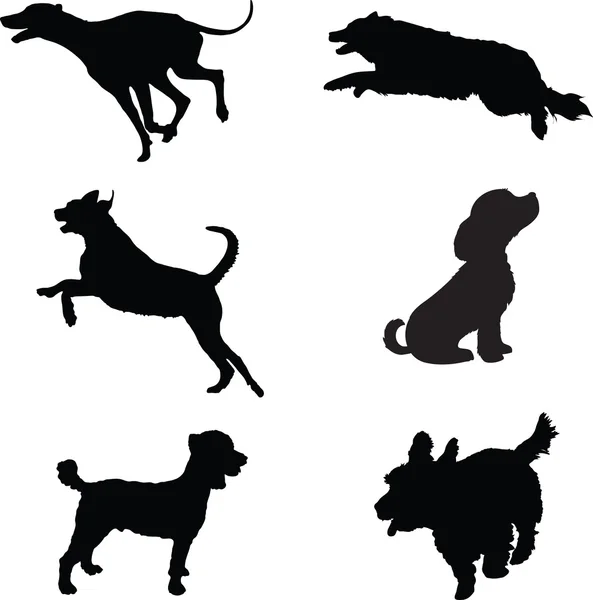 Силуэты для собак — стоковый вектор