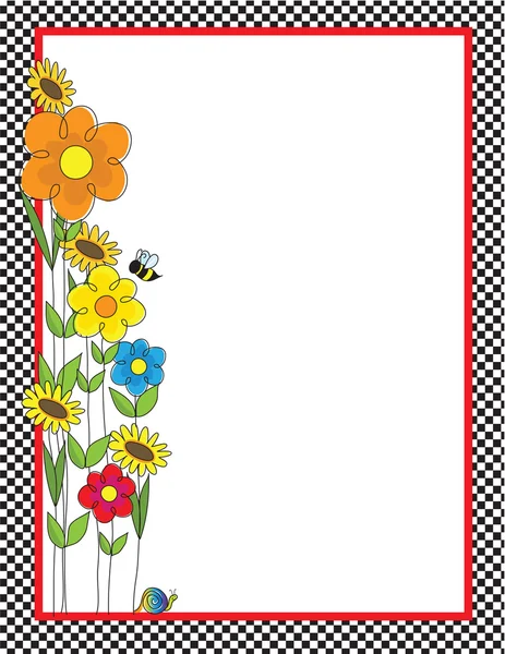 Blommor och kontroller gränsen — Stock vektor