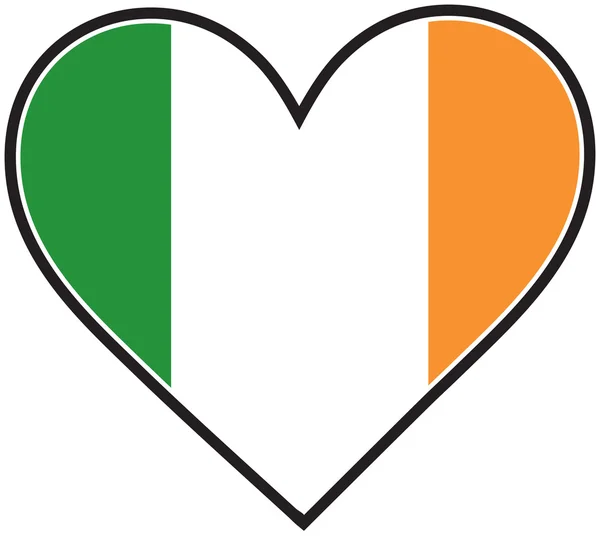 Ιρλανδία καρδιά σημαία — Διανυσματικό Αρχείο
