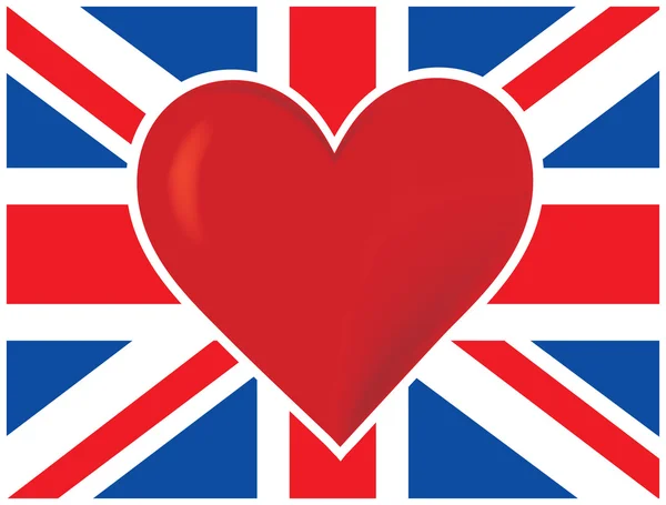 Heart British Flag — Stock Vector
