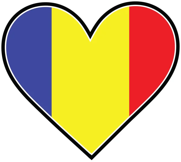 Румынский флаг сердца — стоковый вектор