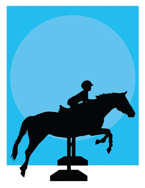 Horse Jumping Silhouette — Stock Vector