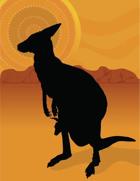 Outback kanguru — Stok Vektör