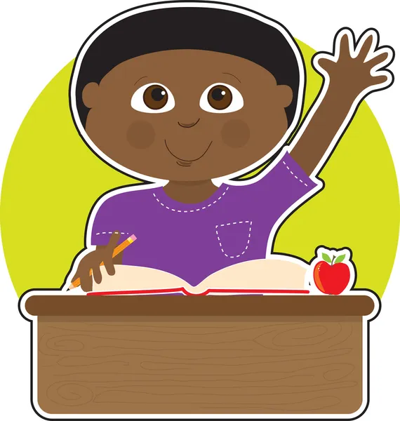 Küçük çocuğa okul siyah — Stok Vektör
