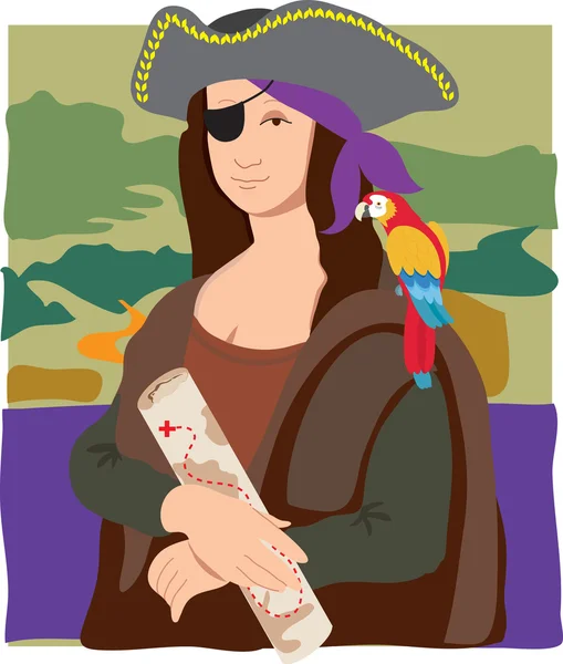 Mona lisa pirat — Stock vektor