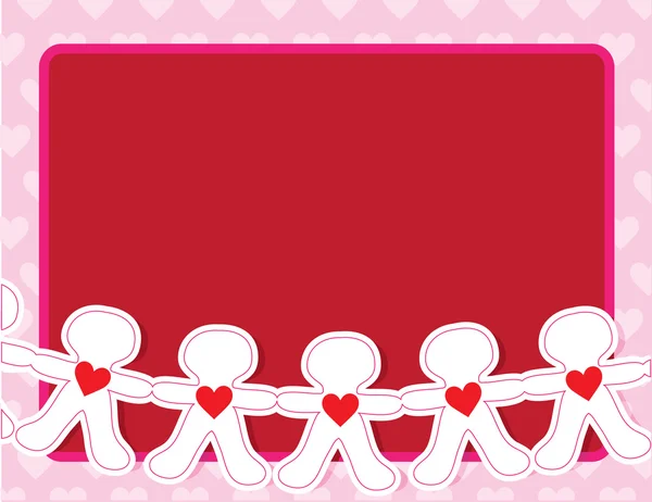 Paper Doll Hearts — Stock Vector