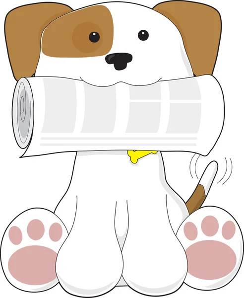 子犬の愛新聞 — ストックベクタ