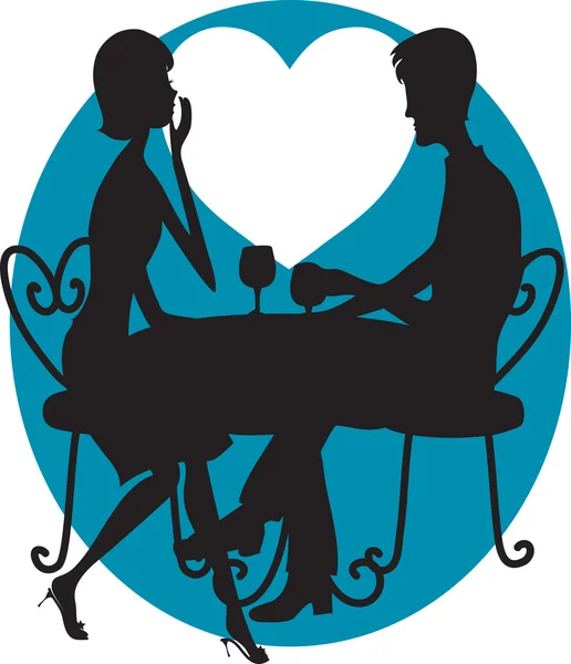 Romantische Paarsilhouette — Stockvektor
