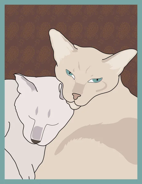 Siamese katten — Stockvector