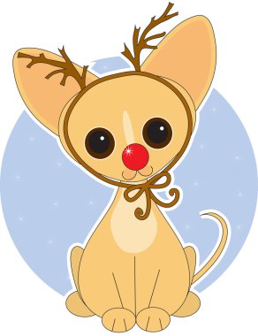 Chihuahua Rudolf clipart