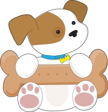 Cute Puppy With a Snack clipart