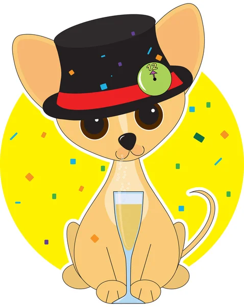 Chihuahua nowy rok — Wektor stockowy