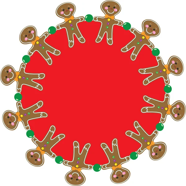 Gingerbread Man Wreath — Stock Vector