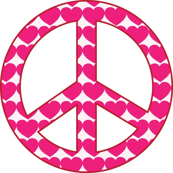Szív Peace Sign — Stock Vector