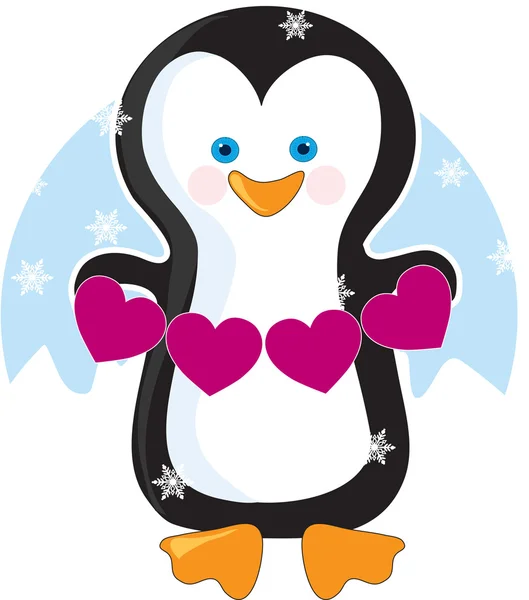 Pinguïn hart — Stockvector