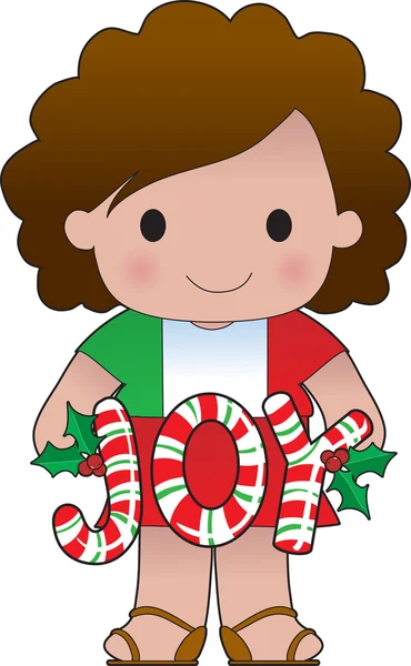 Italian Christmas Girl — Stock Vector