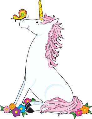 Unicorn Butterfly clipart